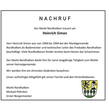 Nachruf Heinrich Simon