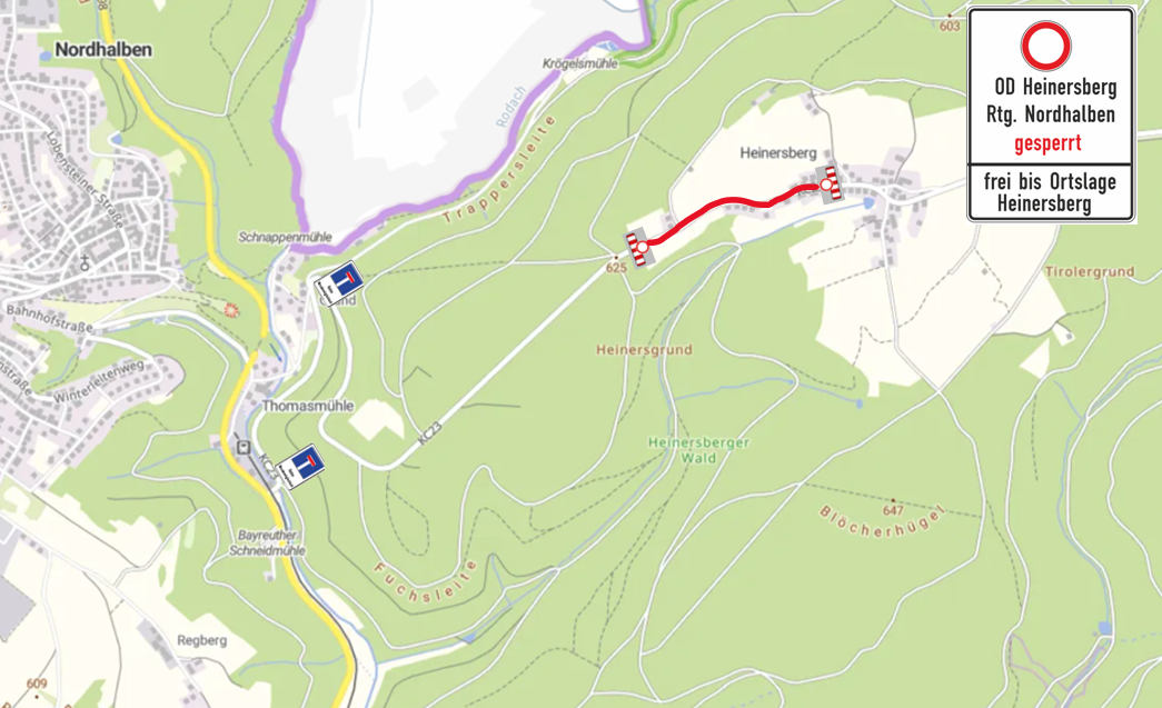 Verlängerung Sperrung Heinersberg
