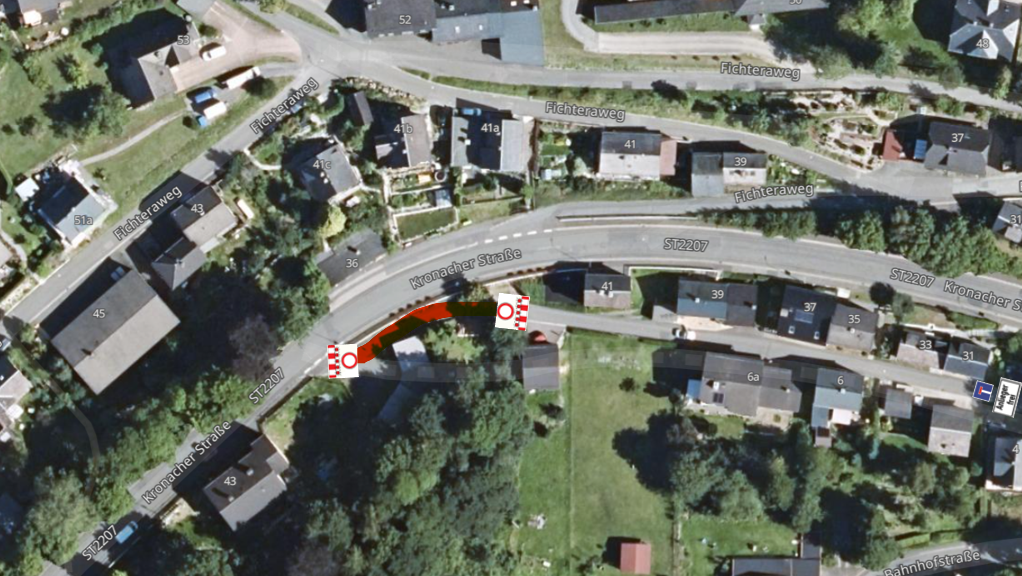 Sperrung - obere Bahnhofstraße